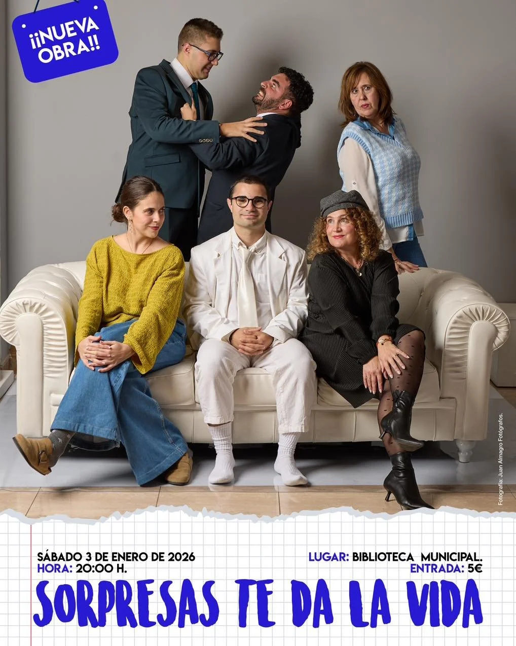 La vida est&aacute; llena de sorpresas. Algunas encantadoras otras no tanto, pero si quieres vivir este a&ntilde;o una aventura diferente con Ticana teatro, tienes que venir a vernos.
&iexcl;que no te lo cuenten! &iexcl;v&iacute;velo t&uacute;!