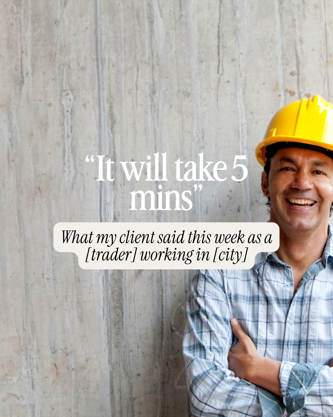 “It will take 5 mins”