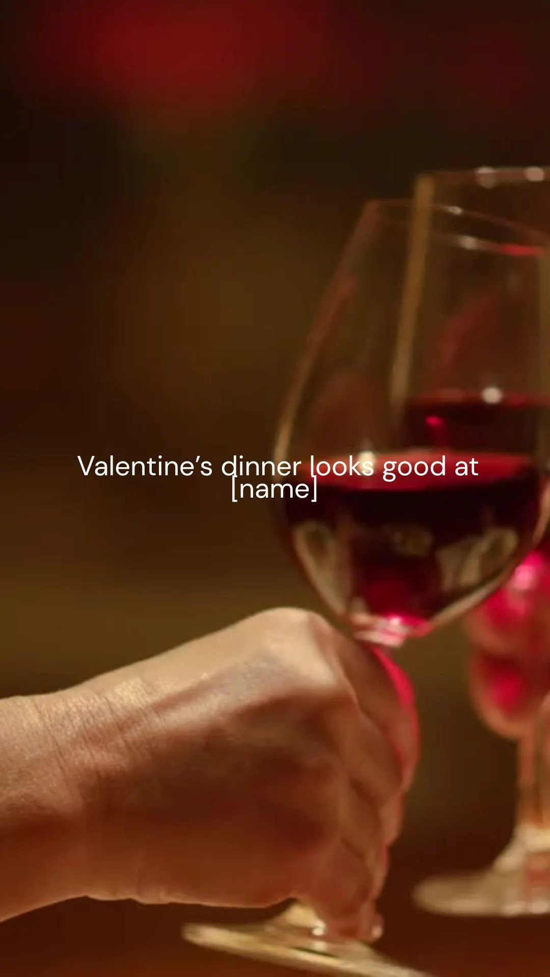 Valentine’s dinner looks good at [name]/ Valentine’s coffee date looks good at [name] 