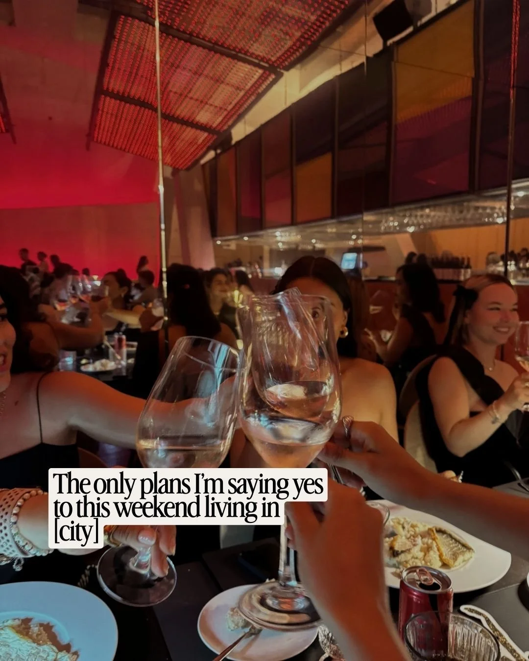 The only plans I’m saying yes to this weekend living in [city]