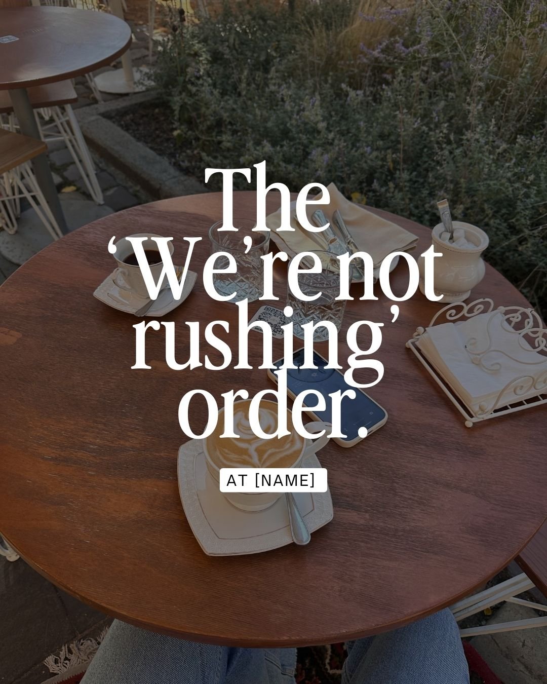 The ‘We’re not rushing’ order
