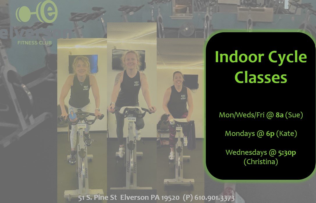 Elverson Fitness Club (Elverson, PA) hosts indoor cycle classes