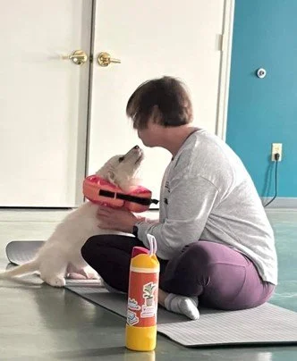 Elverson Fitness Club (Elverson, PA) partners with the PSPCA and Main Line Animal Rescue to host yoga classes with adorable adoptable pets.