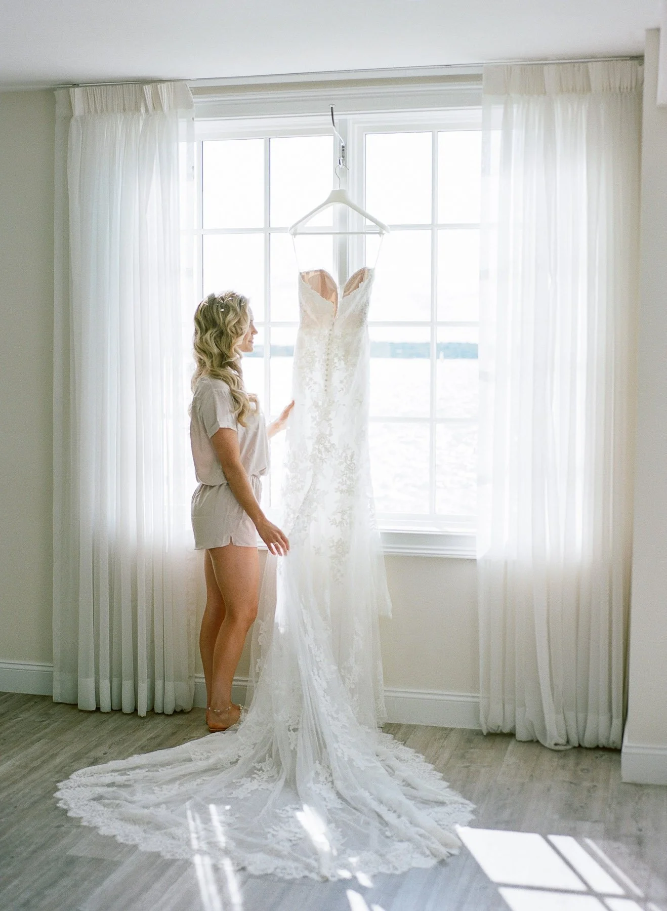 Pronovias wedding gown at Belle mer newport wedding