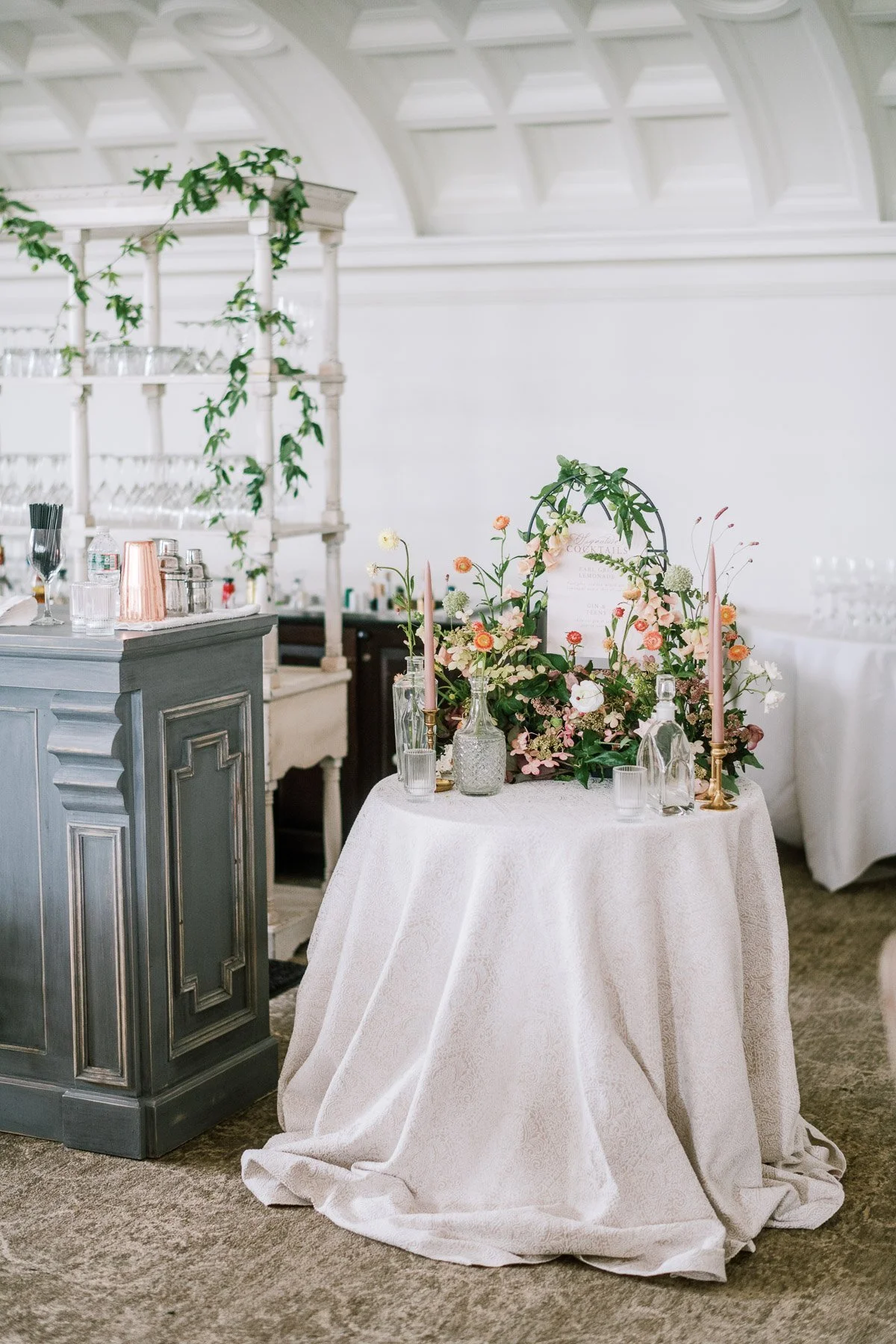 Park Chateau wedding featuring Blue Pansy Floral Design, Amorette Events and Inquisited Invitations featured in Martha Stewart Weddings