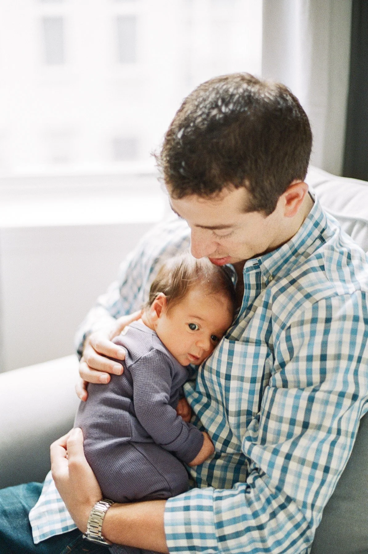 Father and son hoboken newborn photographer