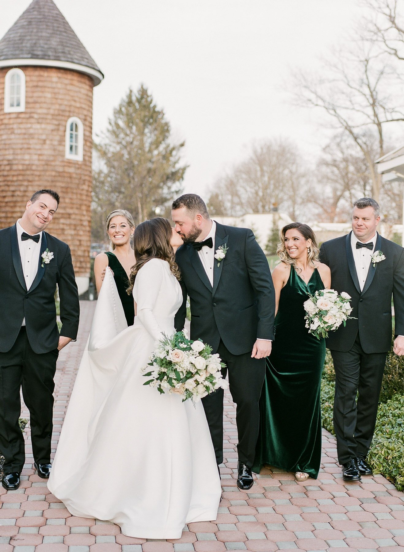 Ryland Inn Coach House Winter Wedding Bridal Party