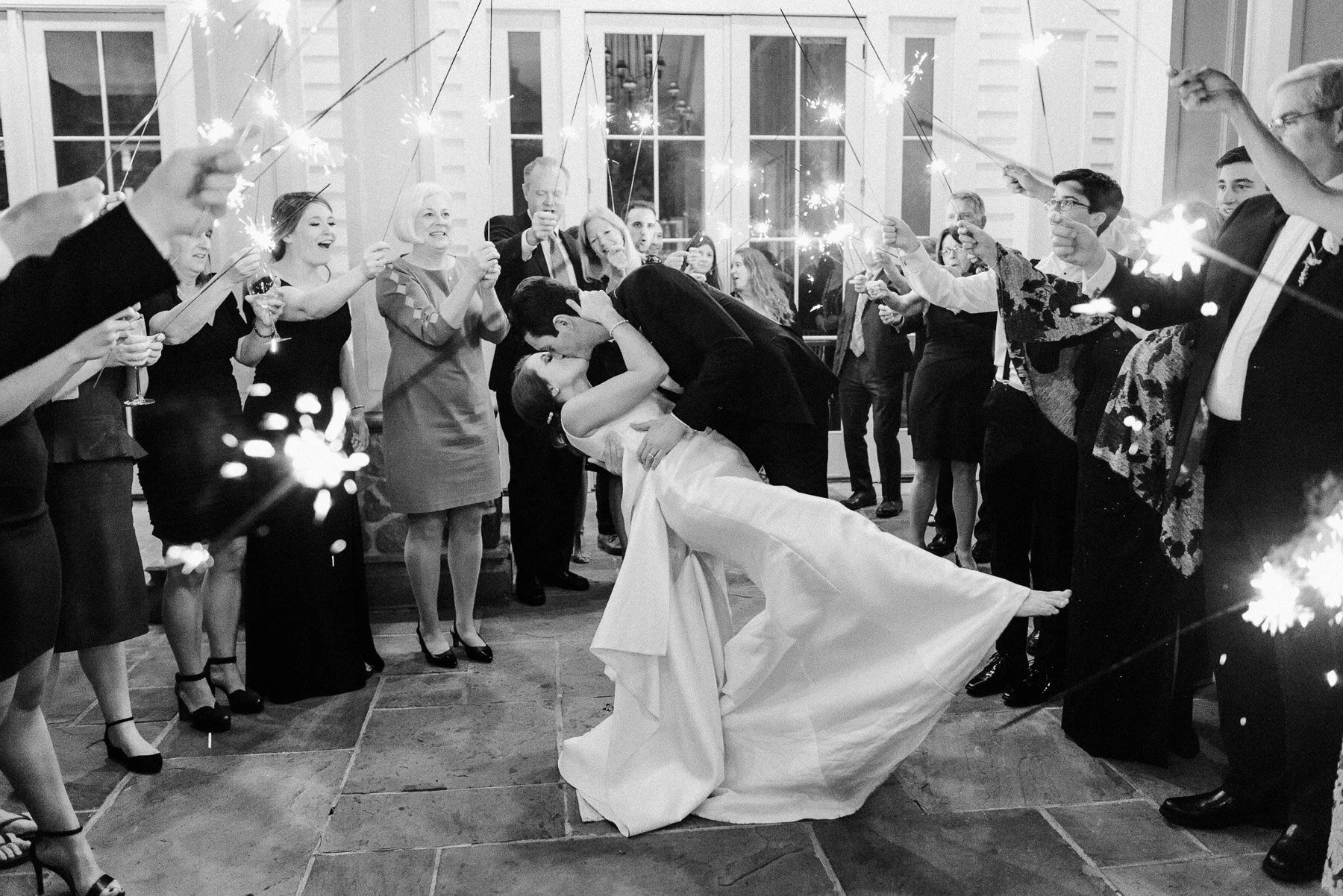 sparkler exit ryland inn grand ballroom wedding