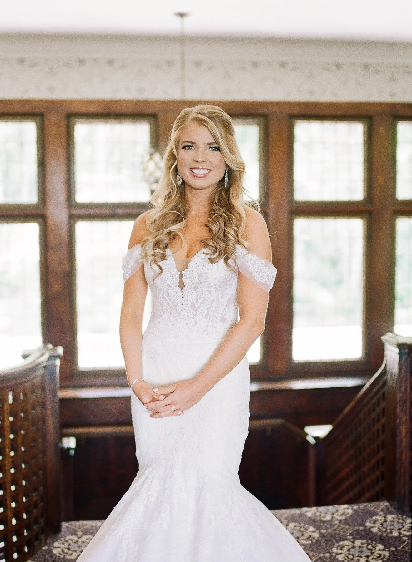 NY Wedding Photographer Le Chateau in Westchester NY Pronovias Wedding Dress