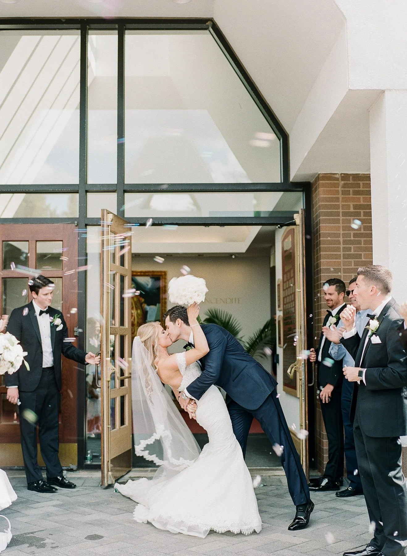 Wedding at Fairfield University Chapel Bubble Exit