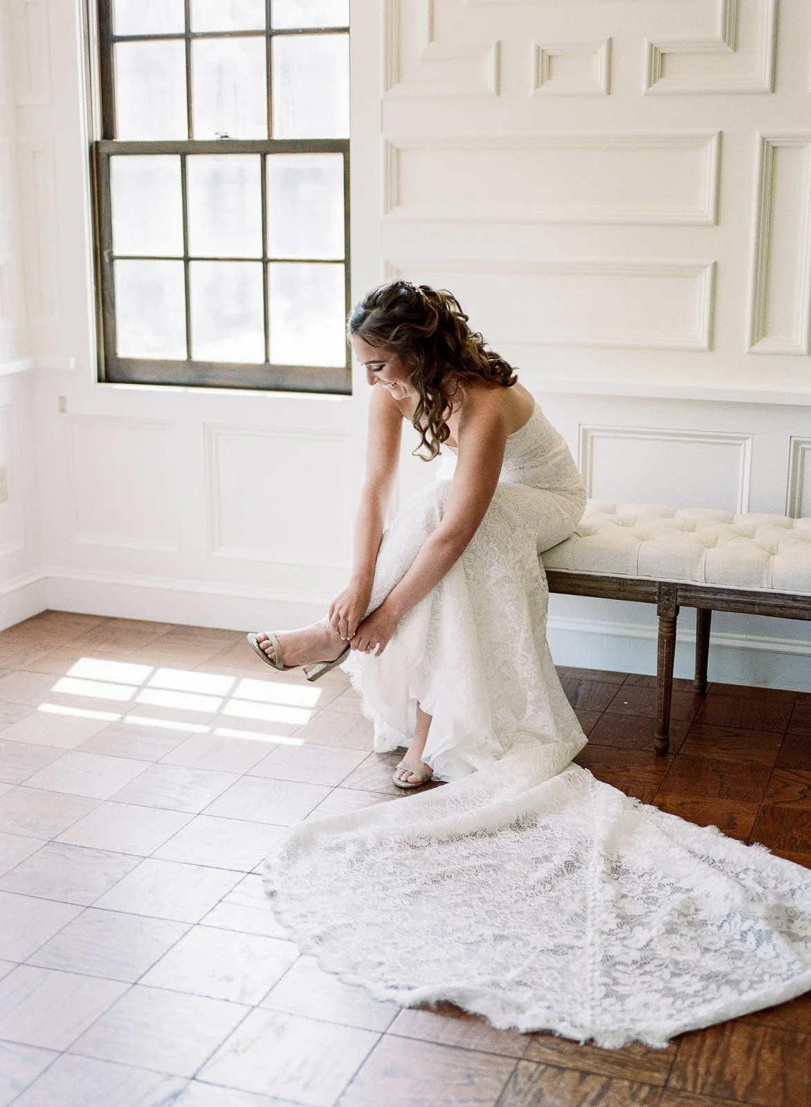 Bridal suite at Hotel du Village wedding in New Hope PA