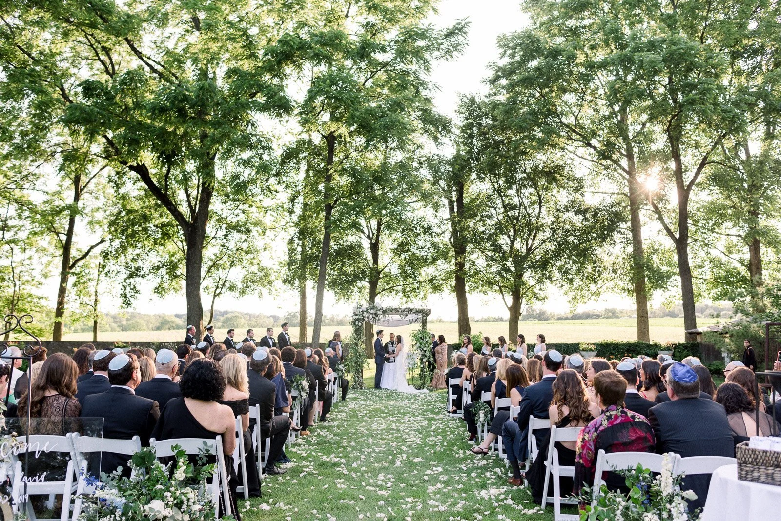 Outdoor ceremony at Hotel du Village wedding in New Hope PA