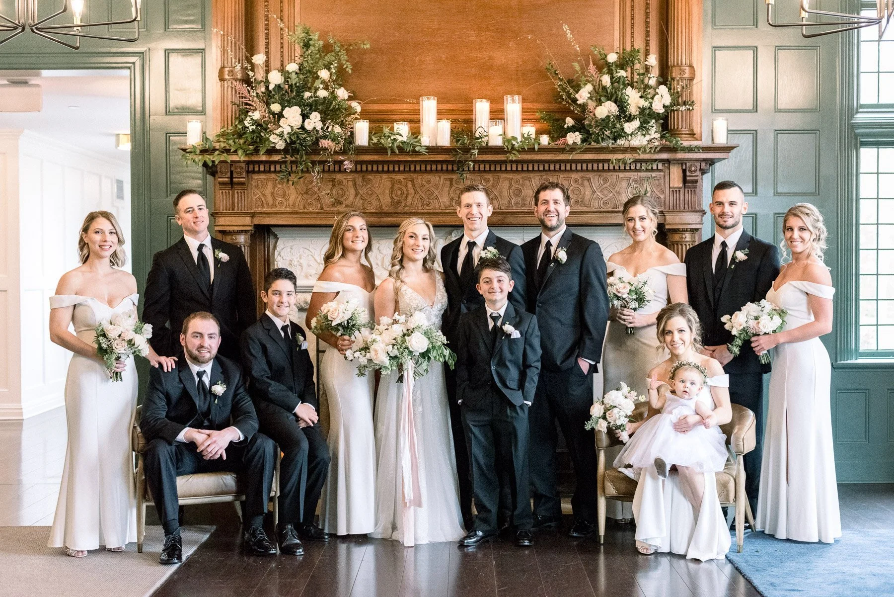 Indoor wedding photos at Natirar Mansion