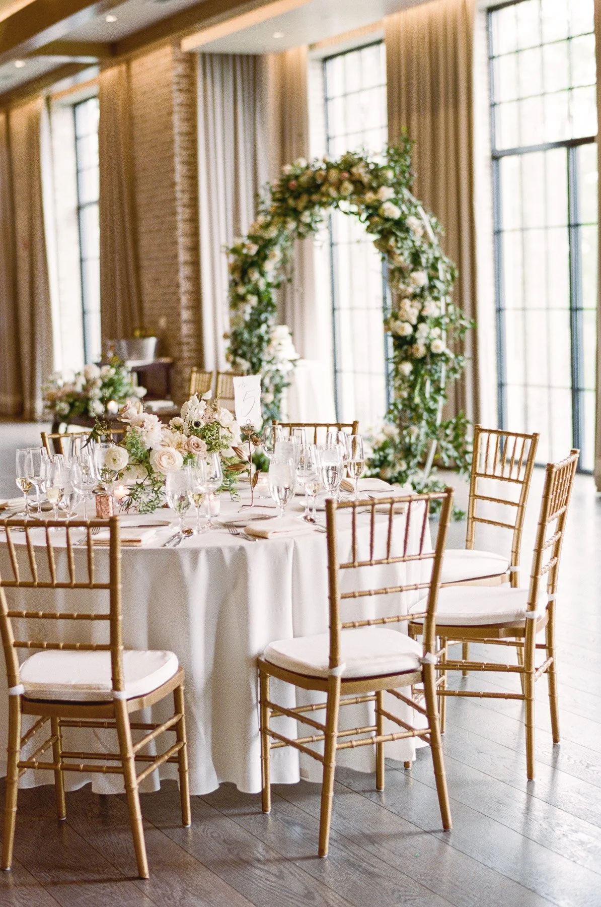 Reception decor at natirar mansion in nj