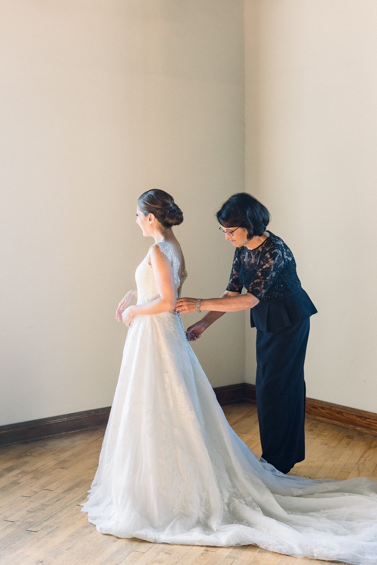 Mother of the Bride and Bride Getting Ready
