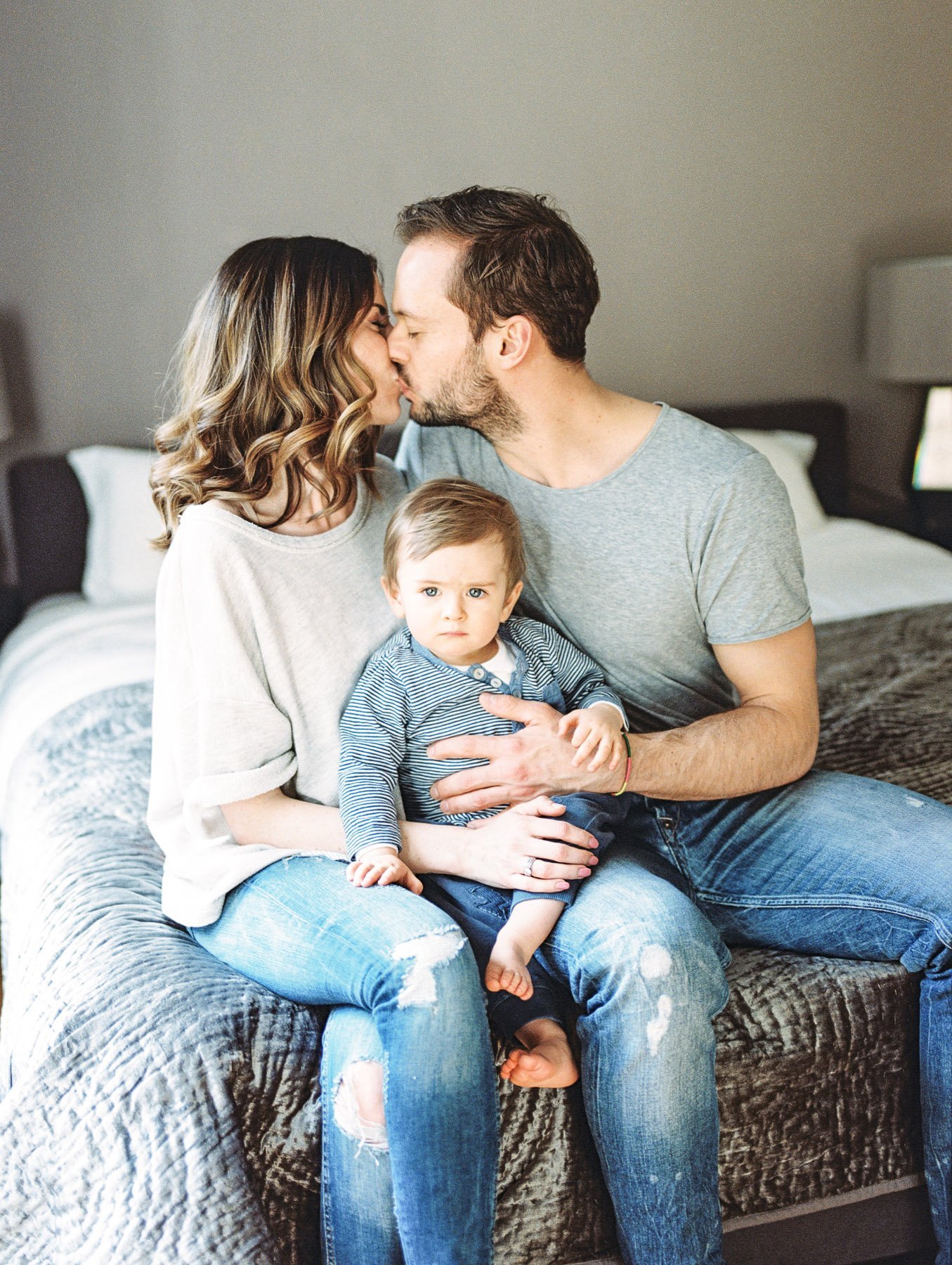 Kissing Family Photo with Baby