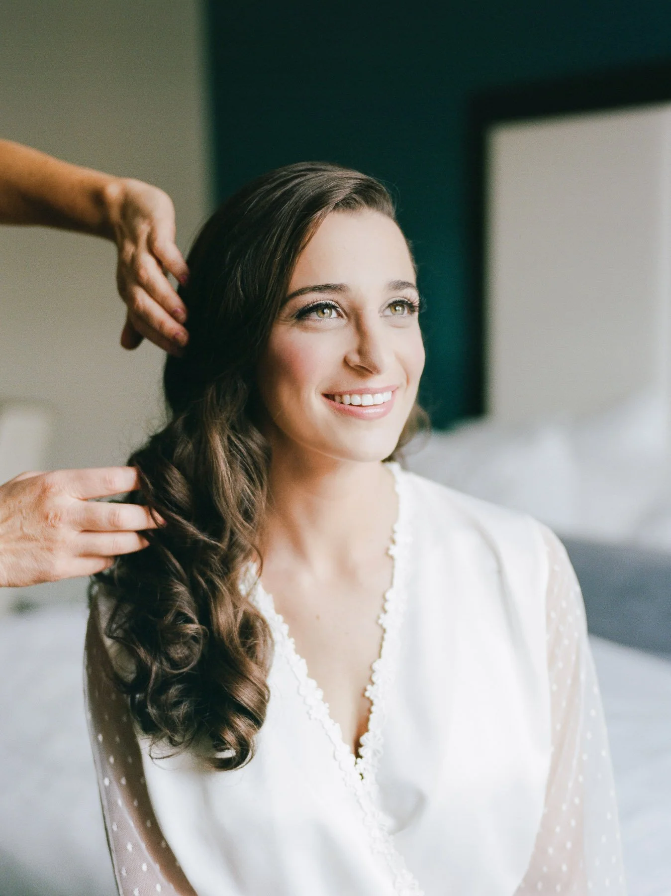 Hair Touchups Bride Getting Ready