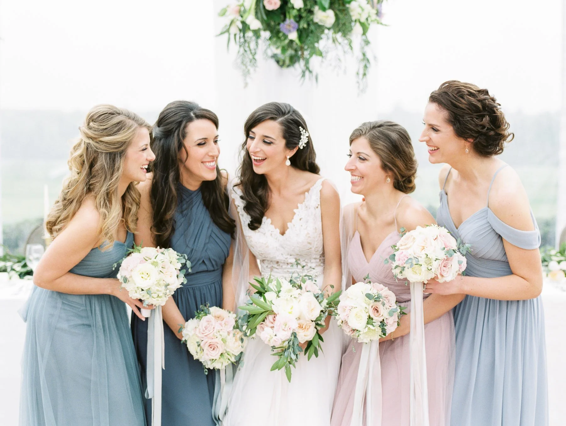 Blush Bridesmaids Wedding Photo