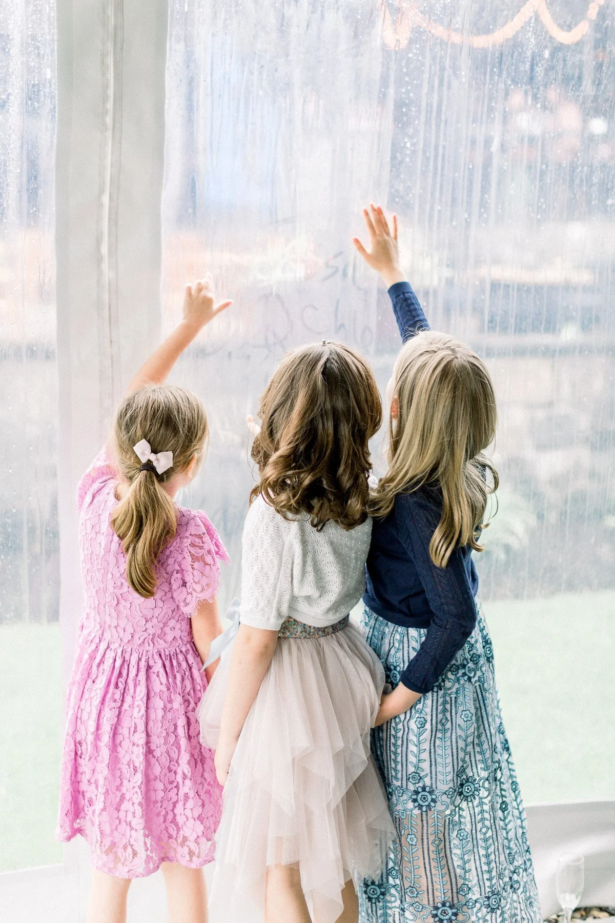 Rainy Day Wedding Candid