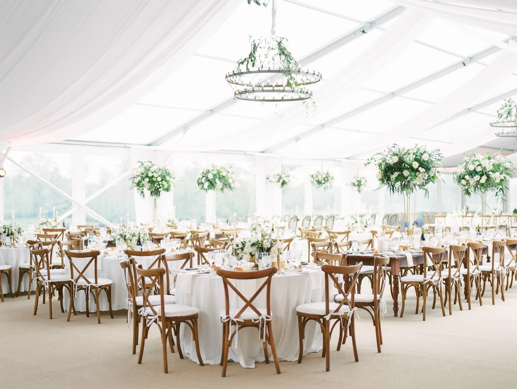 Saratoga National Golf Club Tented Wedding Reception by Renaissance Floral Design
