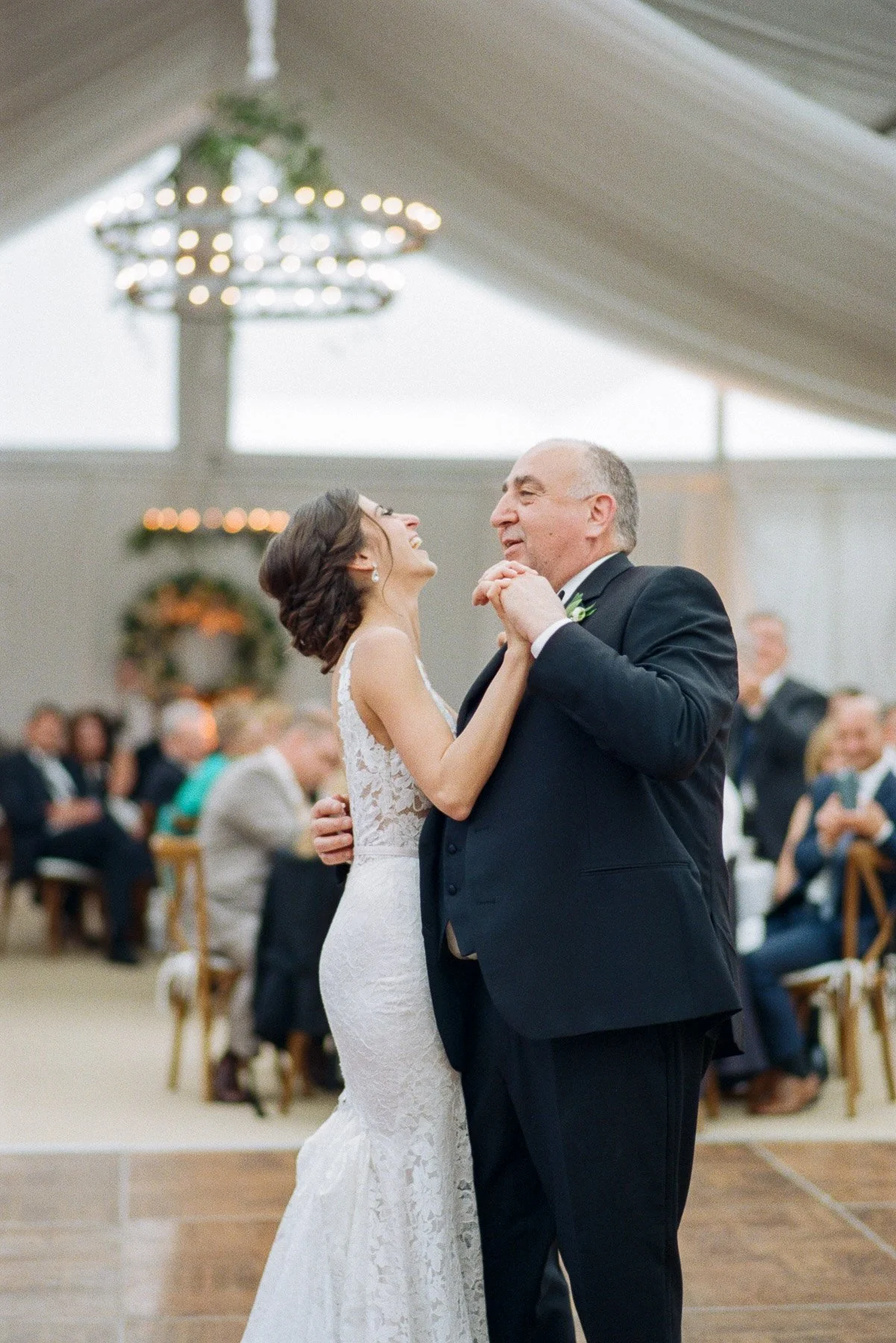 Laughter during Father of the Bride and Bride Dance