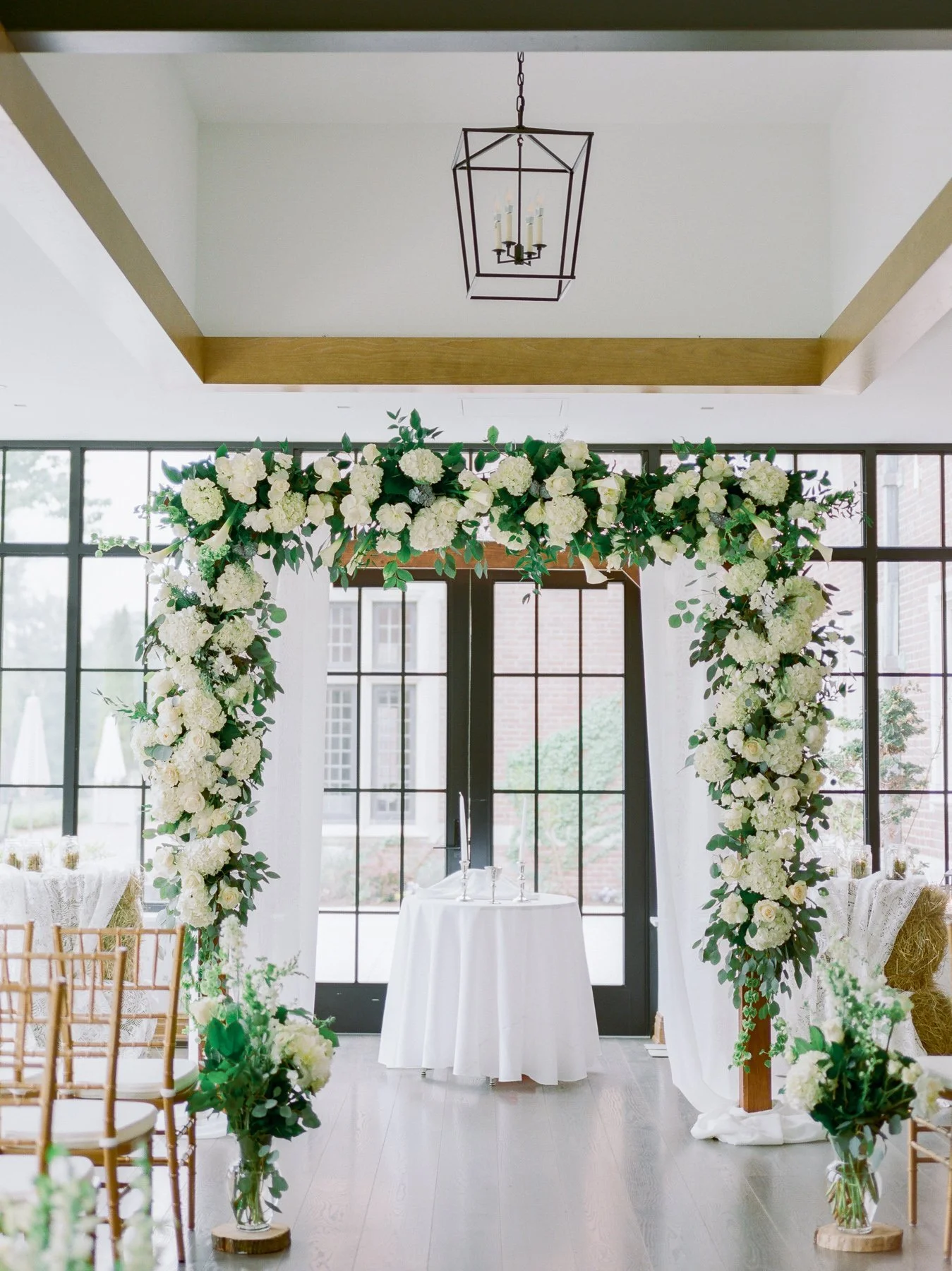 Indoor Ceremony at Natirar Mansion Wedding