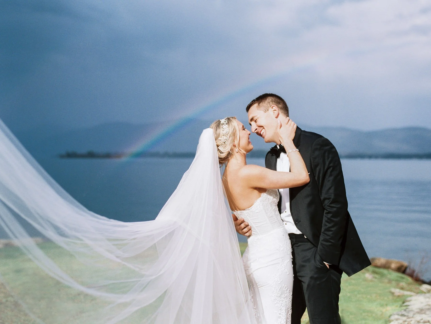 Rainbown at wedding in Lake George, NY