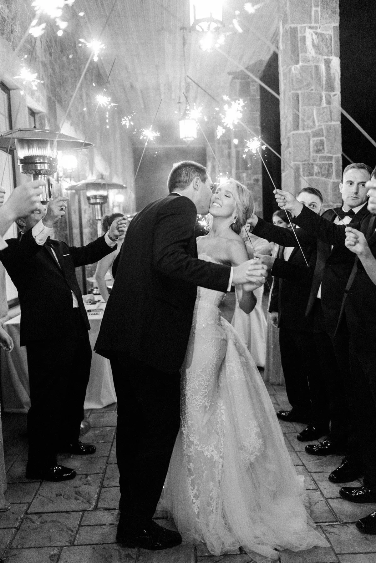 Sparklers at The Inn at Erlowest wedding reception in Lake George, NY