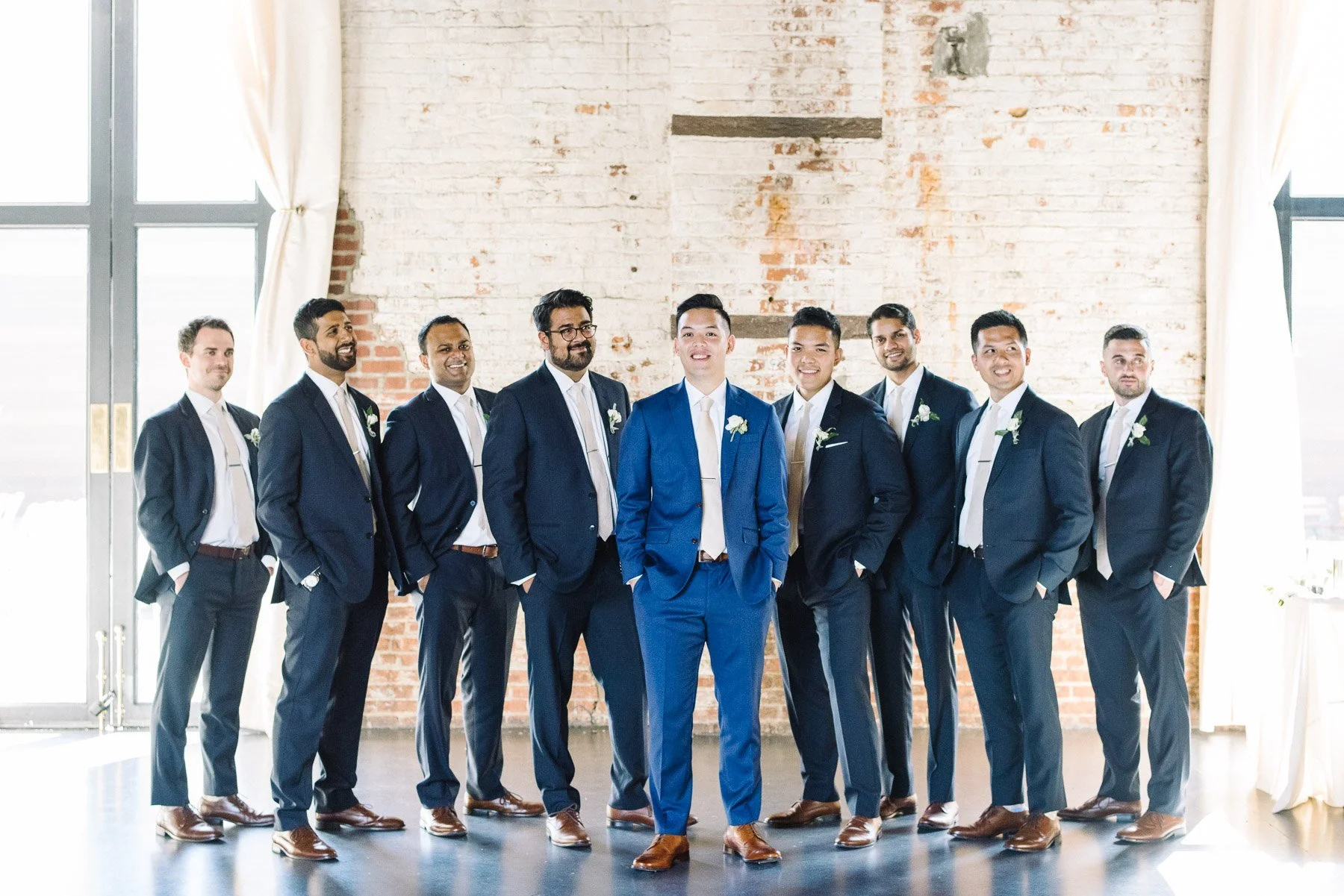 The Green Building Groomsmen Photo