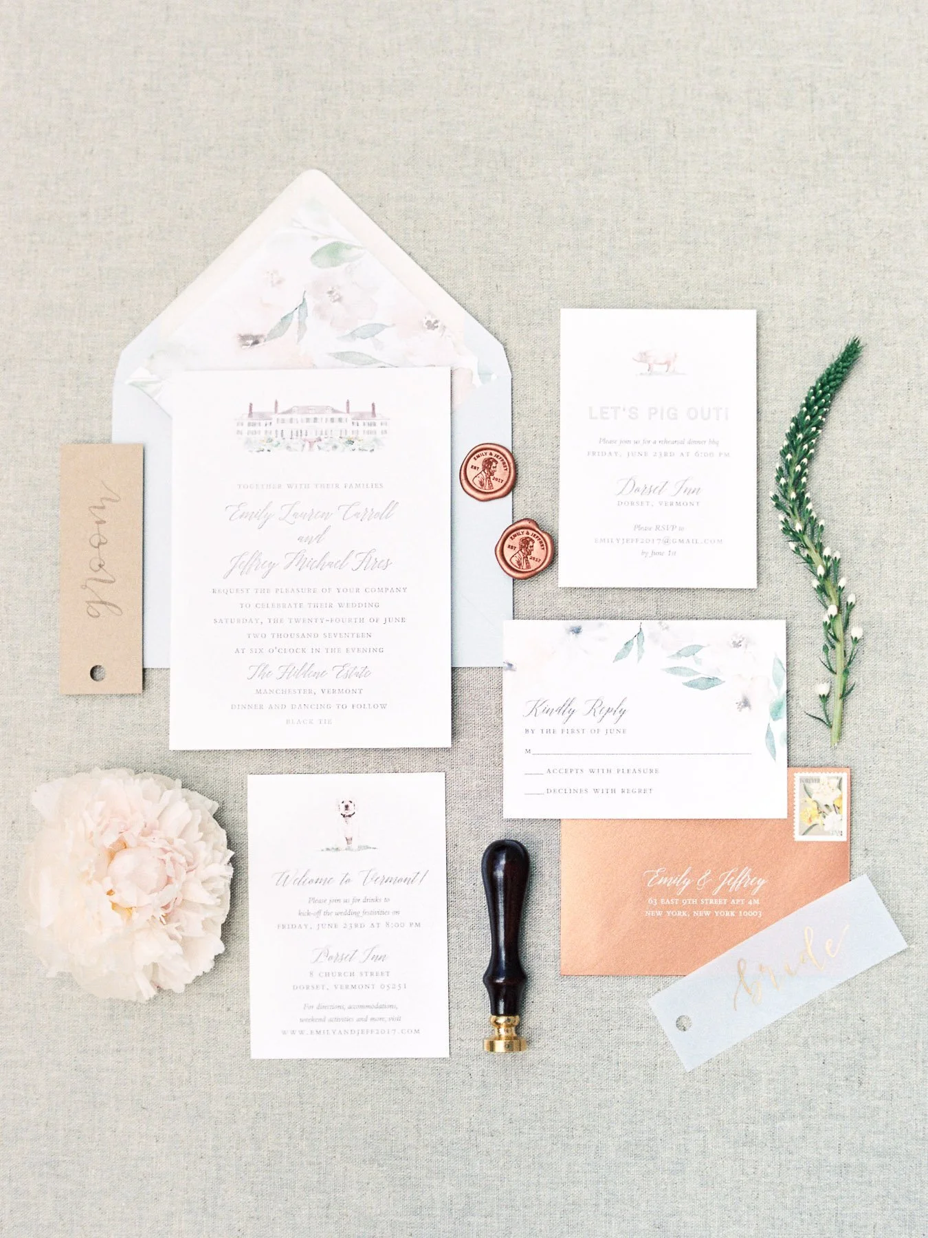 Wedding Invitation Styling in Vermont