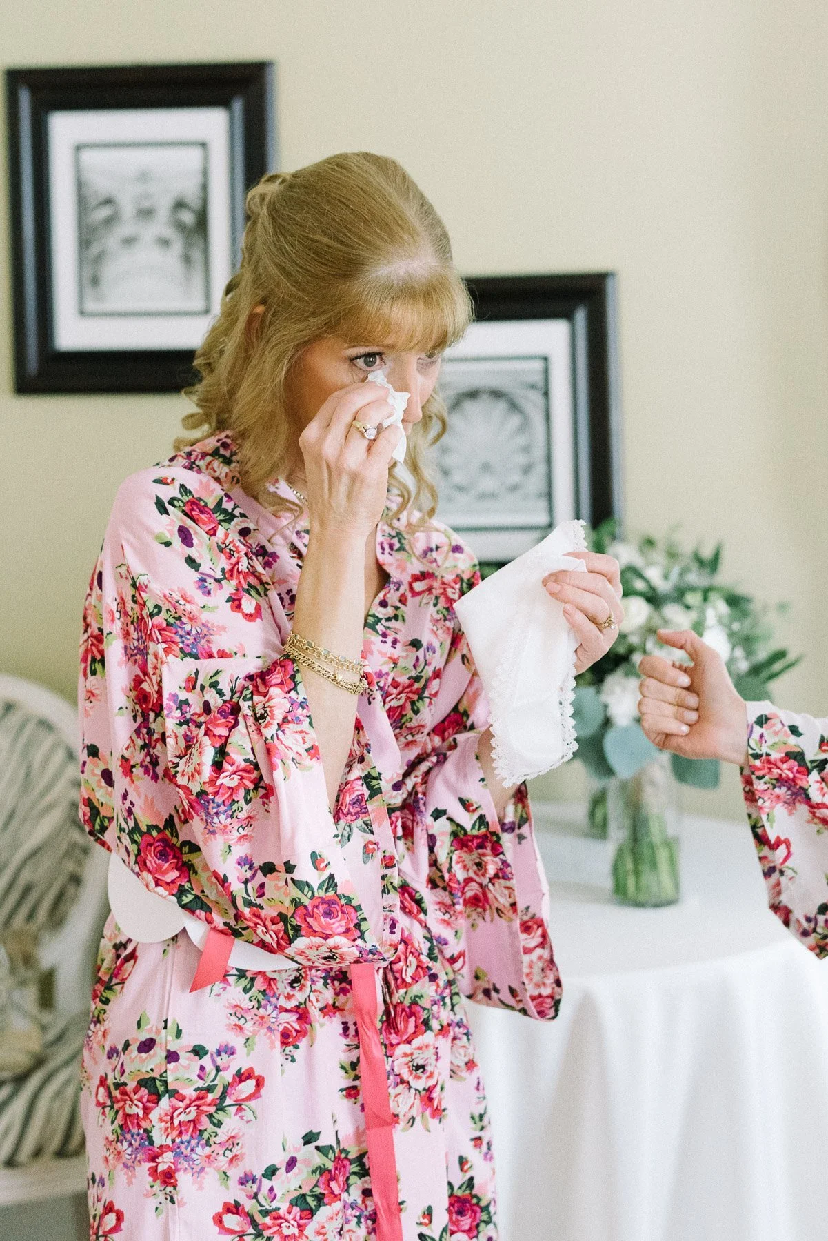 Mother of the bride crying