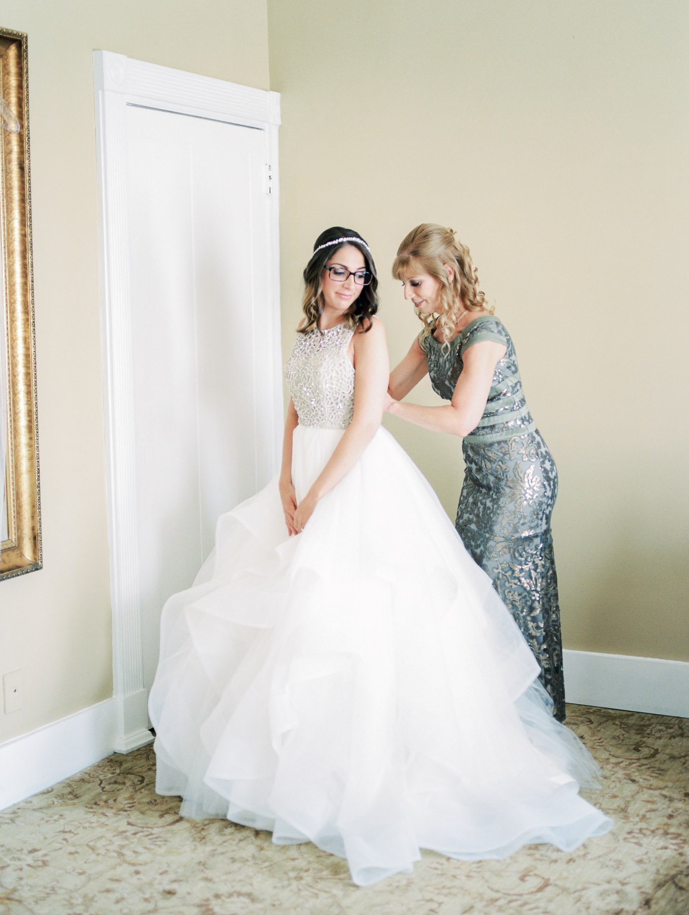 Bride getting ready at The Ryland Inn