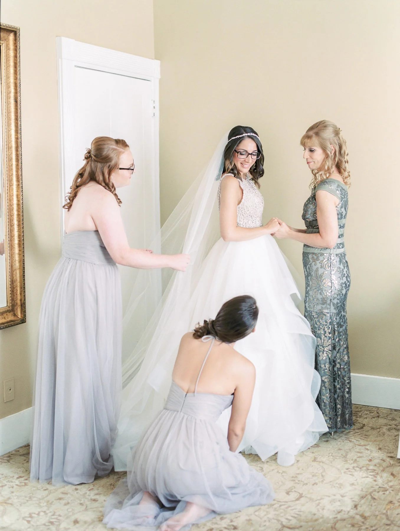 Bride getting ready at The Ryland Inn