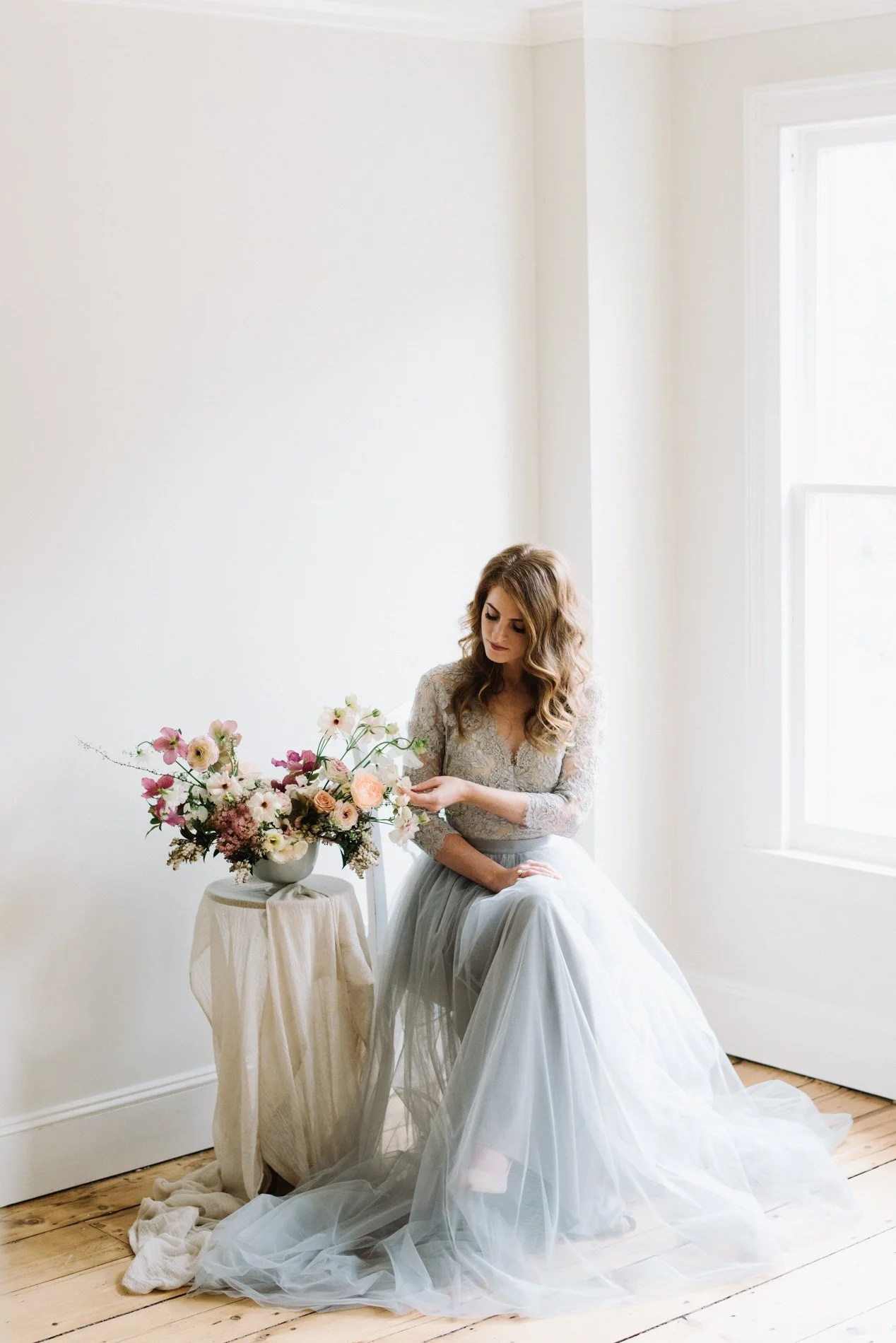 Alexandra Grecco blue wedding gown