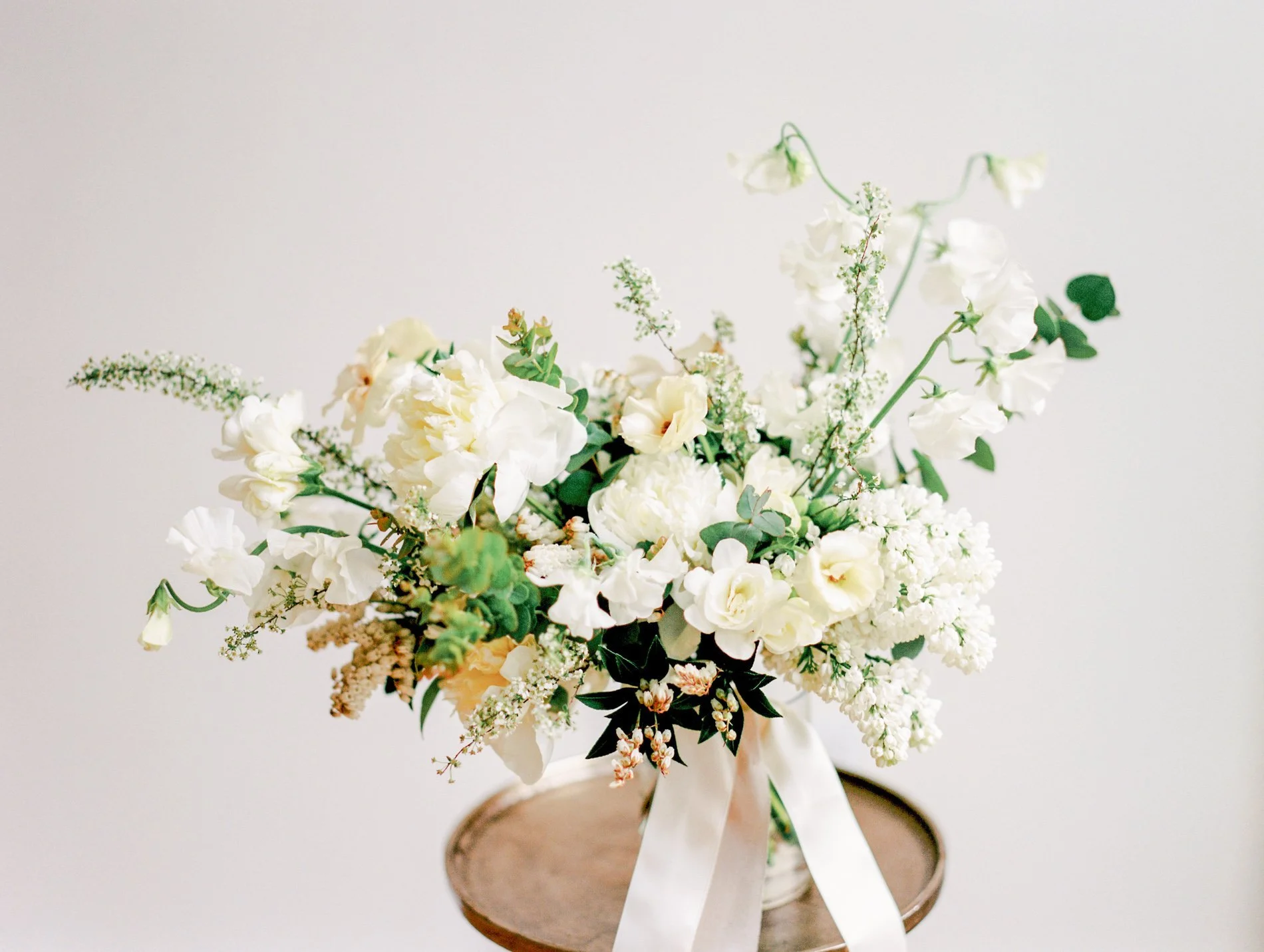 Ava Flora organic white and green bouquet