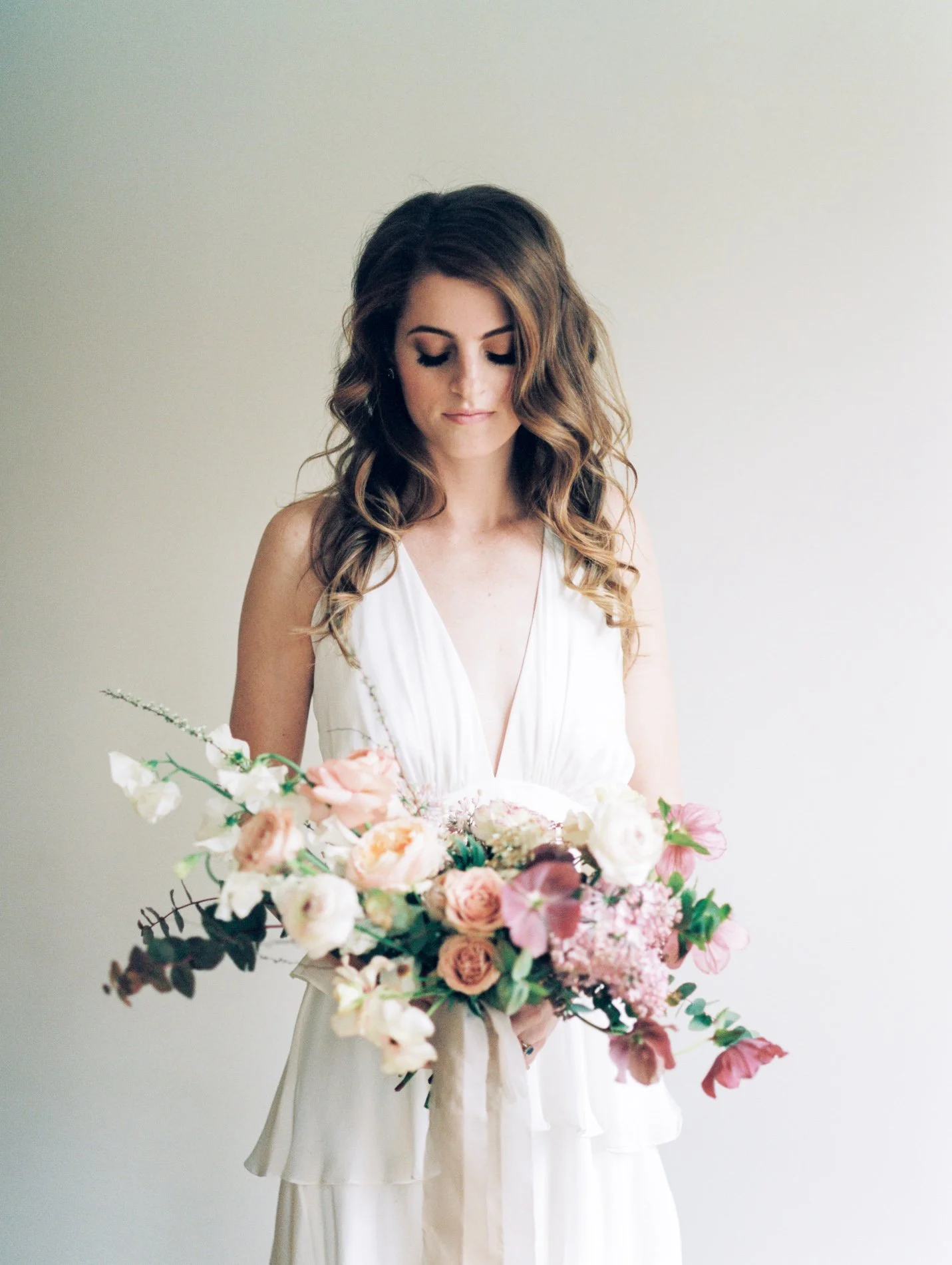 Alexandra Grecco wedding gown and Ava Flora bouquet