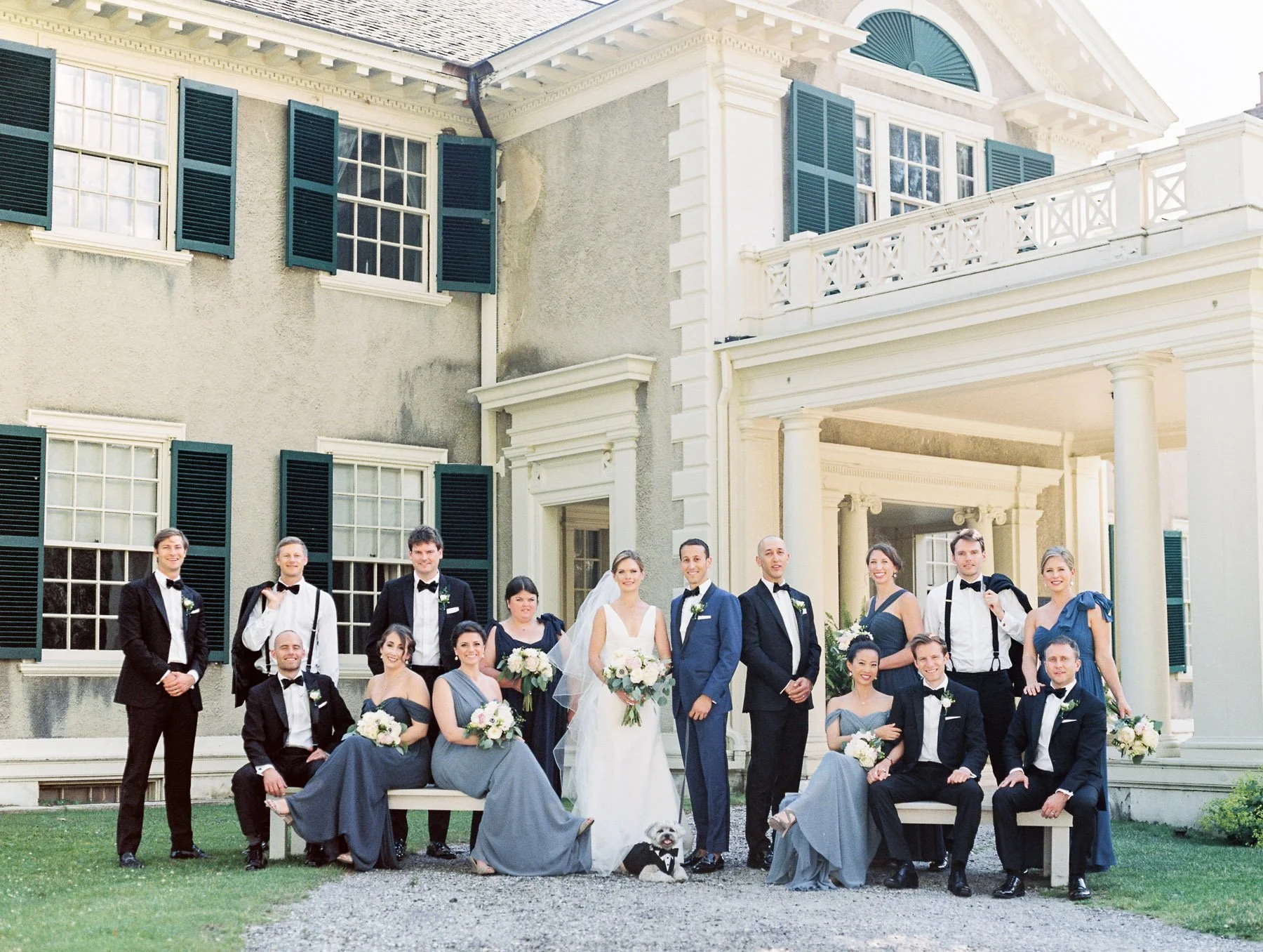 Manchester Vermont Wedding Amazing Bridal Party Photo at Hildene Estate
