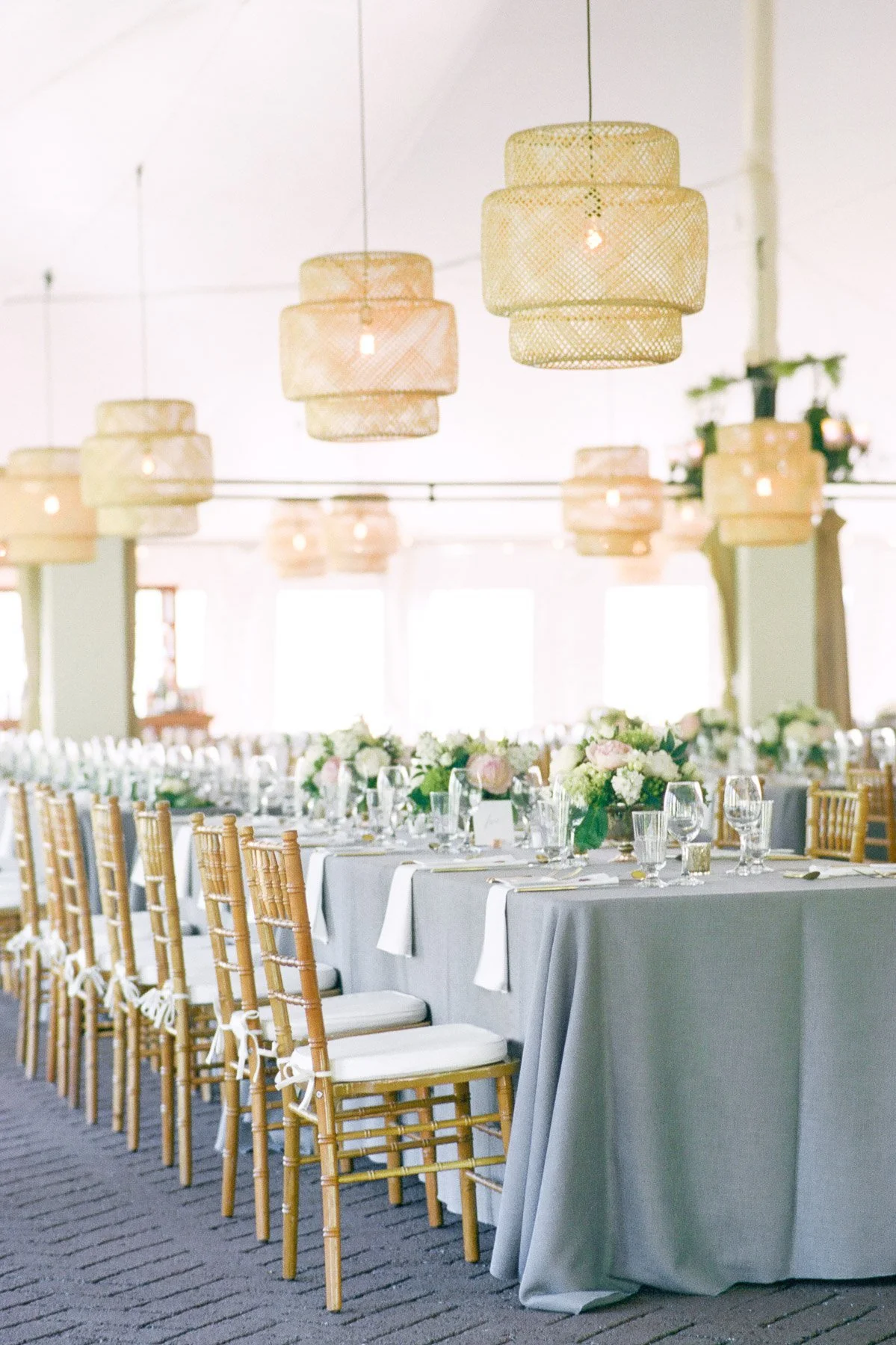 Manchester Vermont Wedding Hildene Estate Reception Tent Details with Ikea Lantern Lights