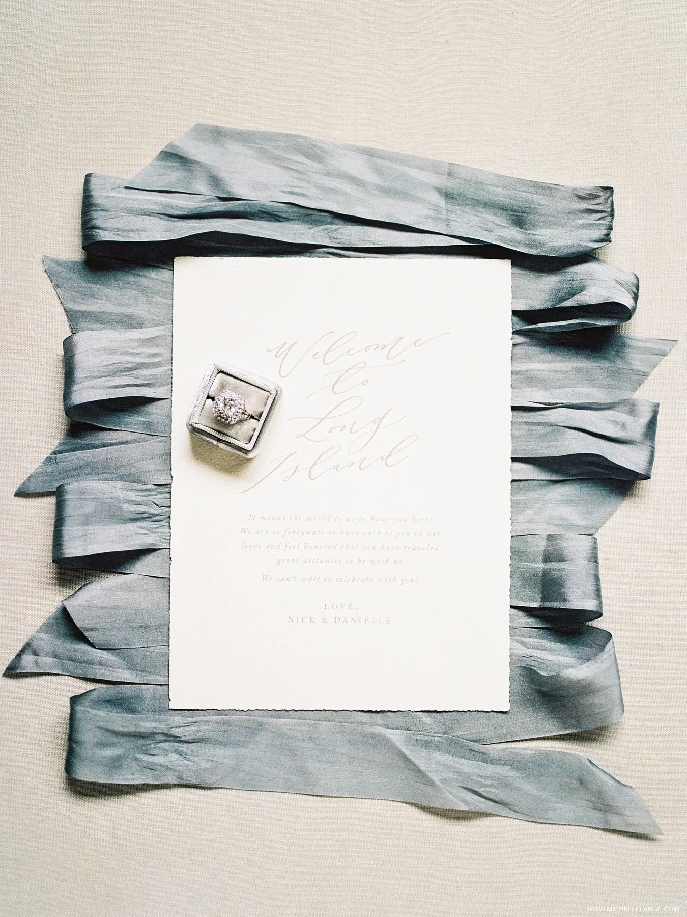 NY Wedding Photographer at The Carltun in East Meadow, NY with Linen and Leaf Calligraphy