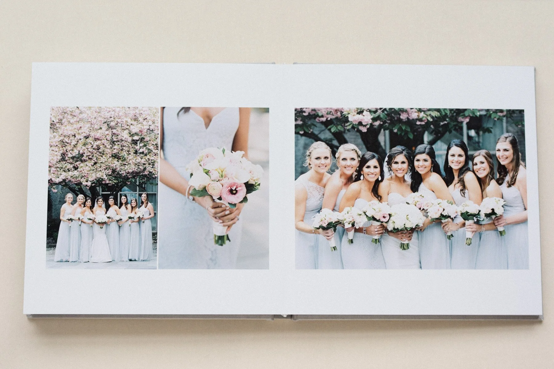 NJ Wedding Photographer Fine Art Luxe Linen Wedding Album with Gold Foil