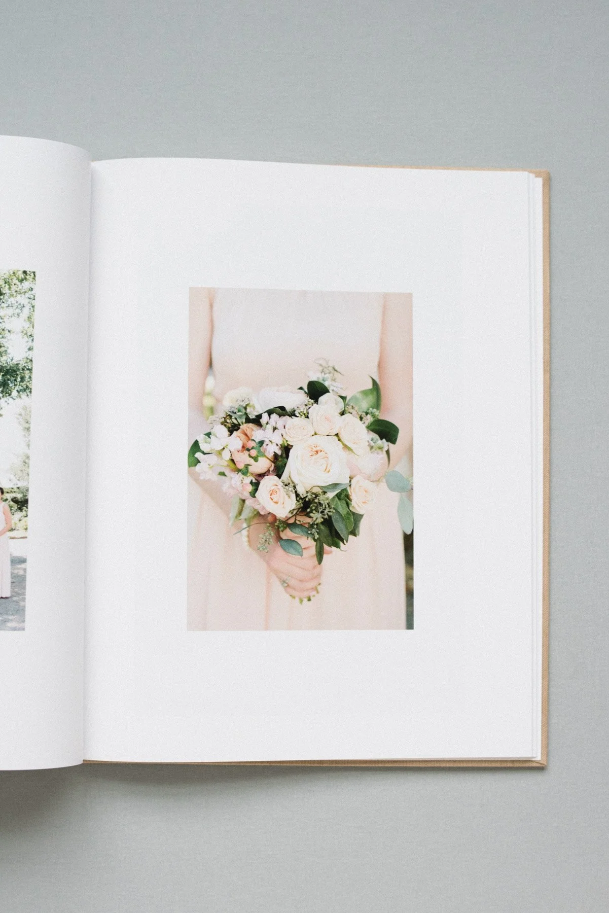 NJ Wedding Photographer Fine Art Linen Wedding Book with Magazine Style Pages