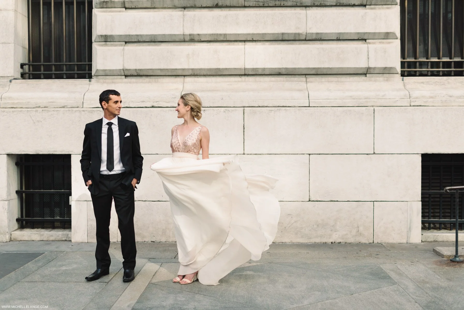 New York City New York Public Library Wedding