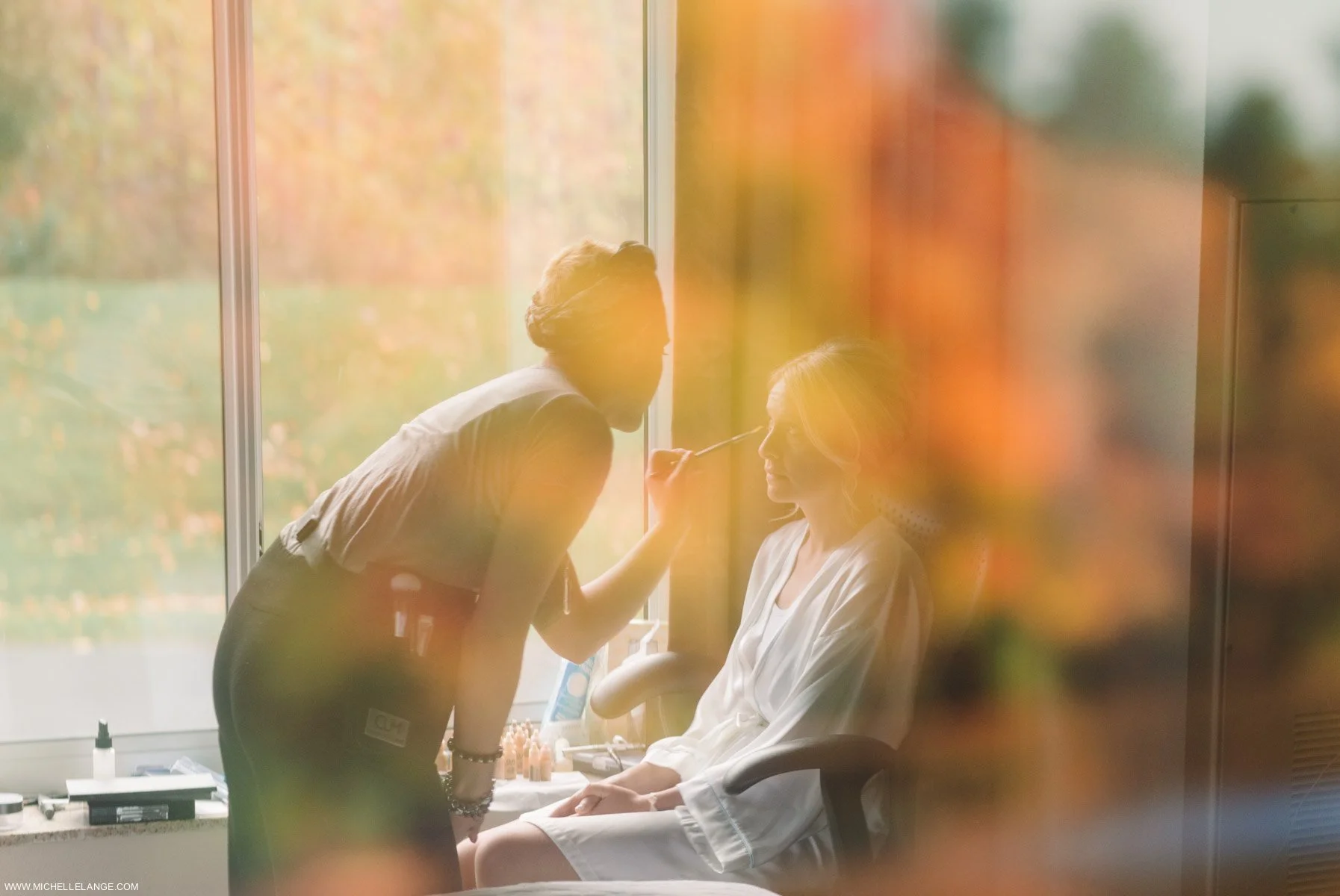 Getting Ready Reflection Brotherhood Winery Wedding