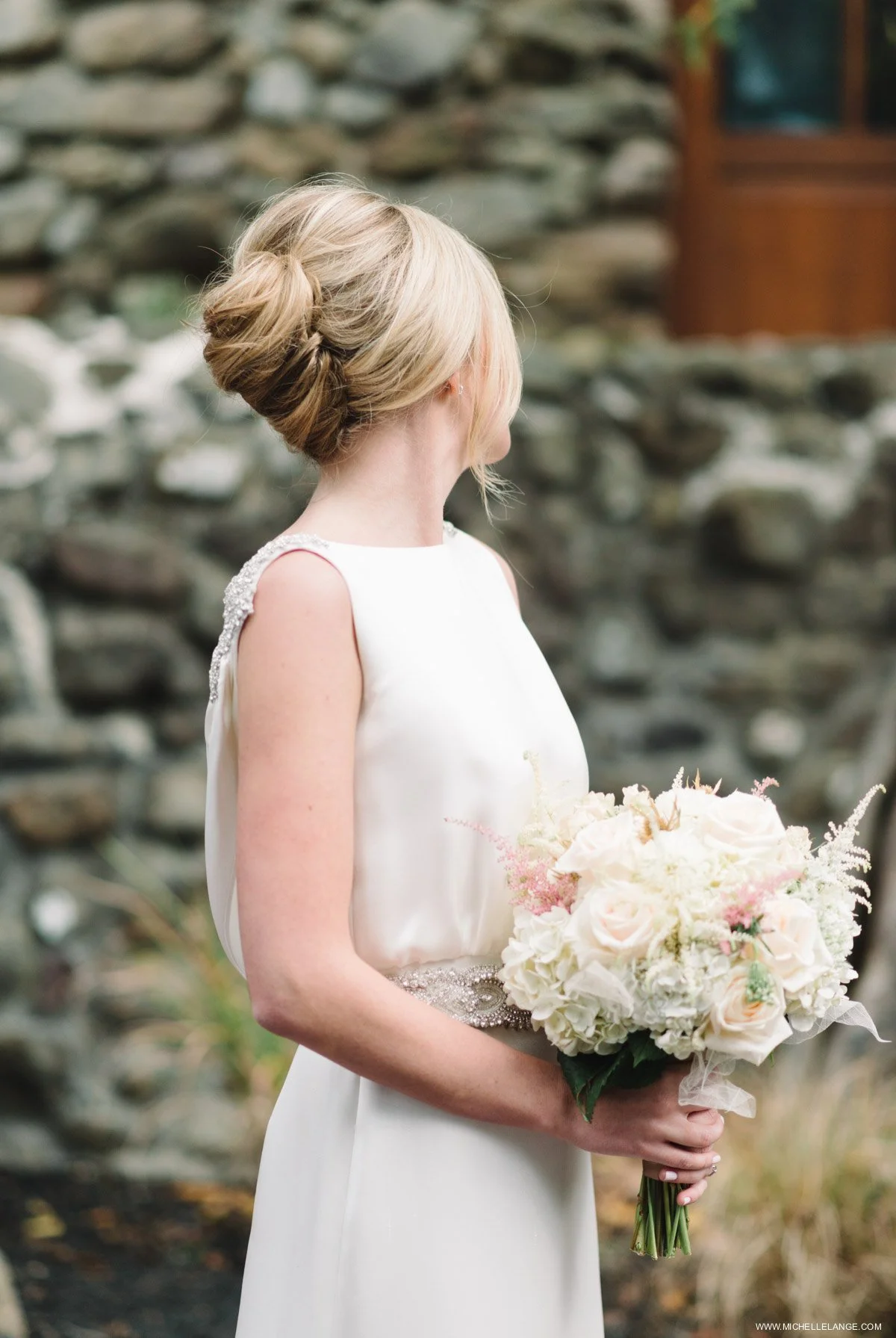Bridal Hair Up-do Brotherhood Winery Wedding