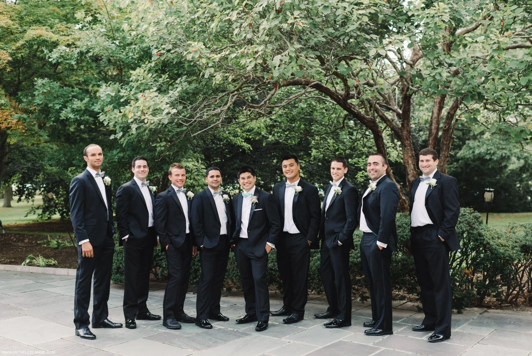 Groomsen in Blue Bow ties at The Carltun