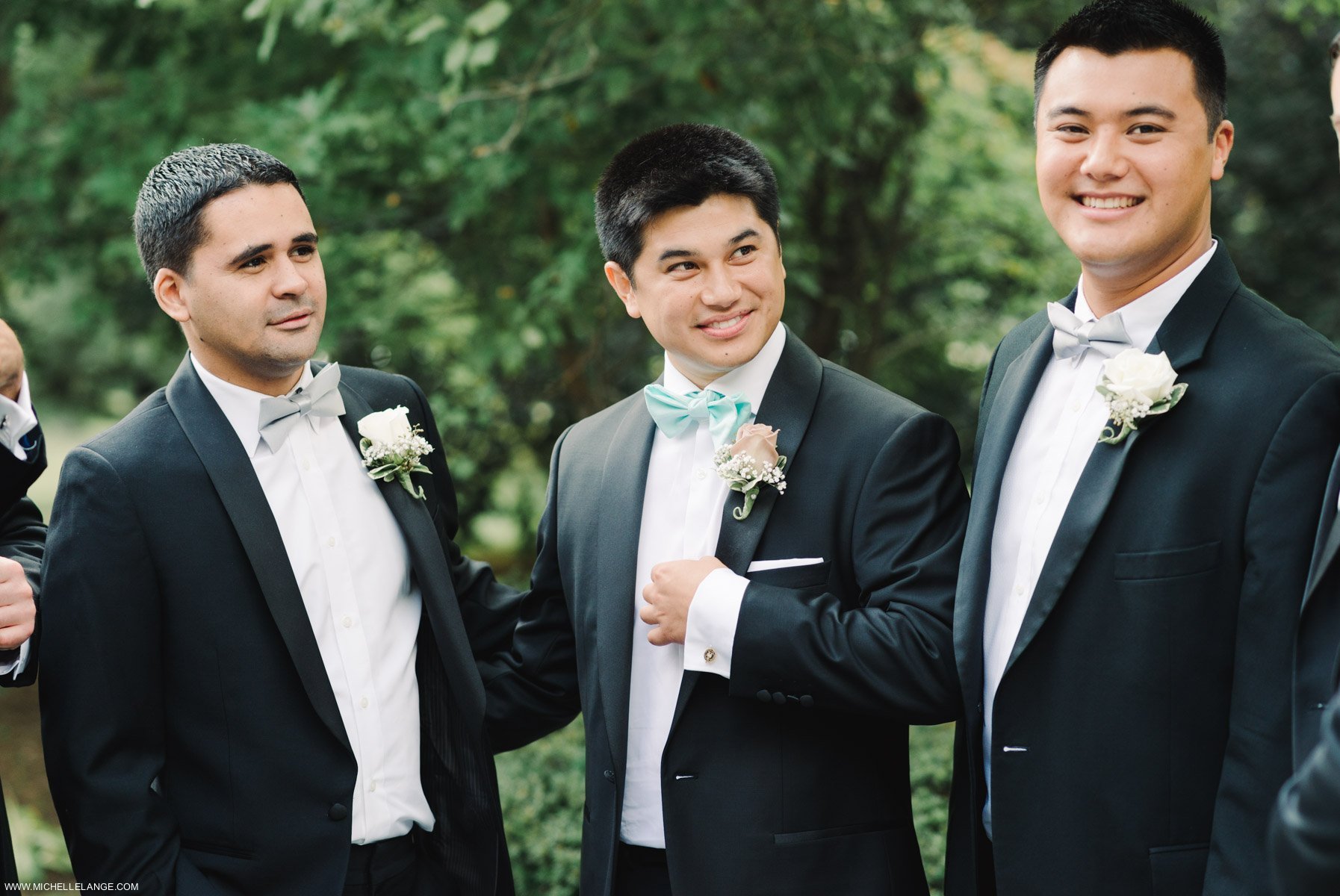 Groomsmen in Blue Bow Ties at The Carltun