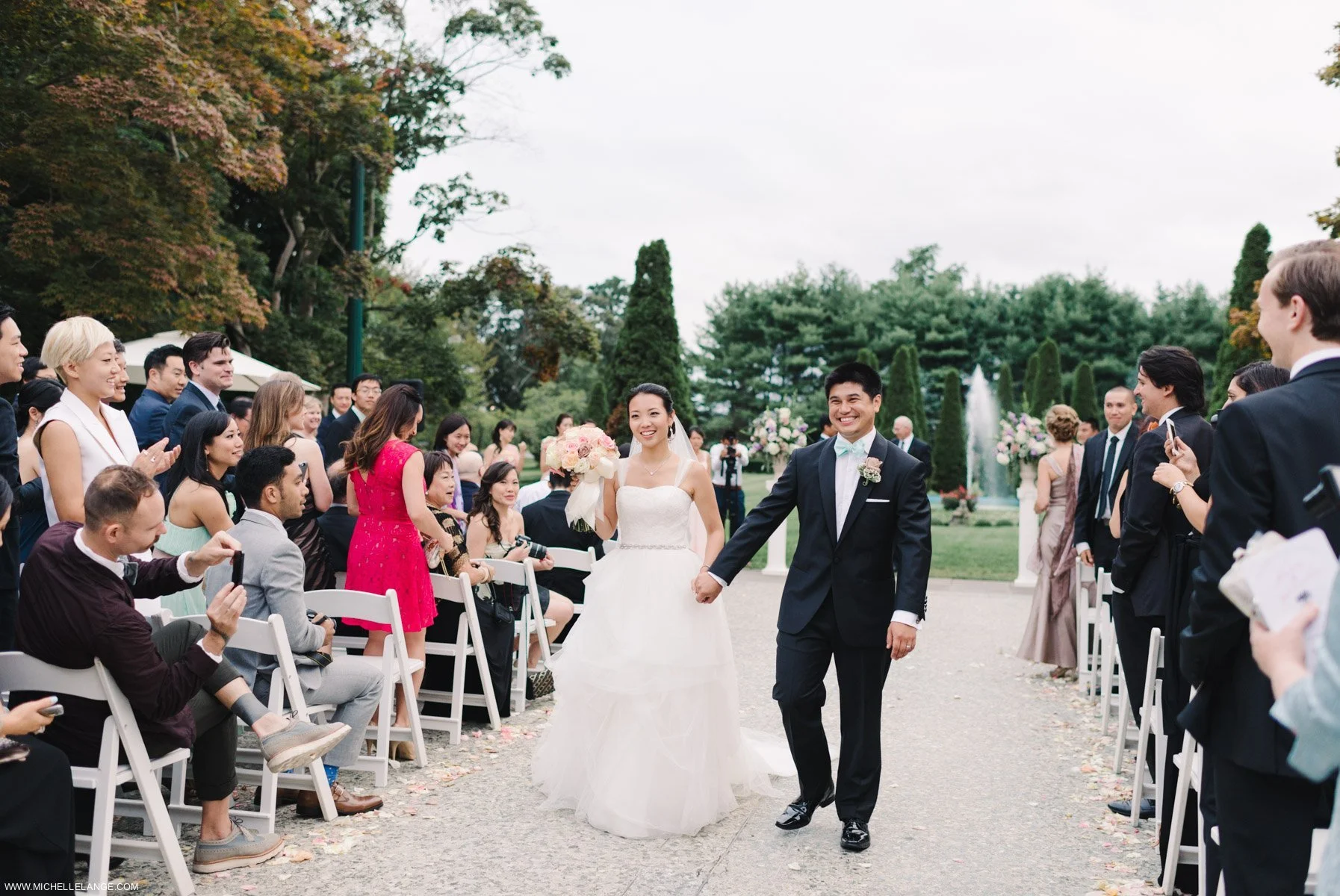 Bride and Groom Exit The Carltun Long Island Ceremony