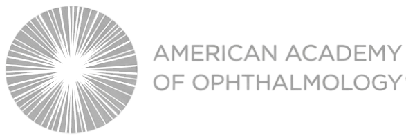 Logo of the American Academy of Ophthalmology, featuring a circular eye design and text.