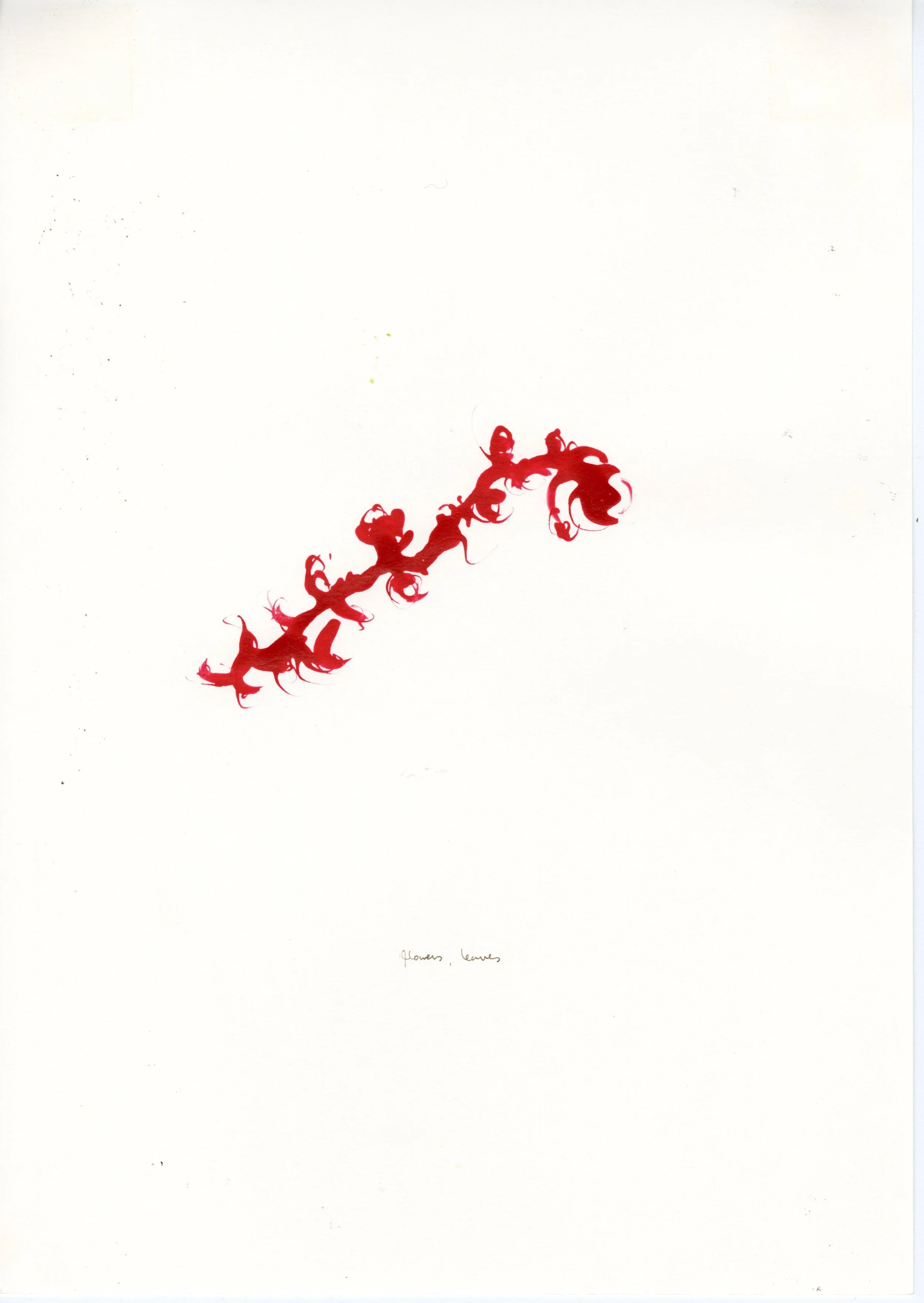 2. flowers, leaves 2003. Poster paint on paper 21x30cm.jpg