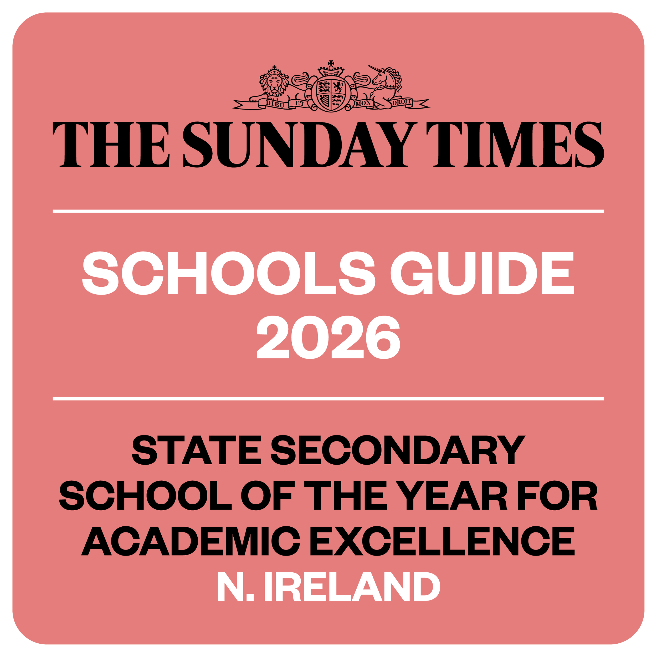 Sunday Times Award Logo State Secondary School of the Year for Academic Excellence